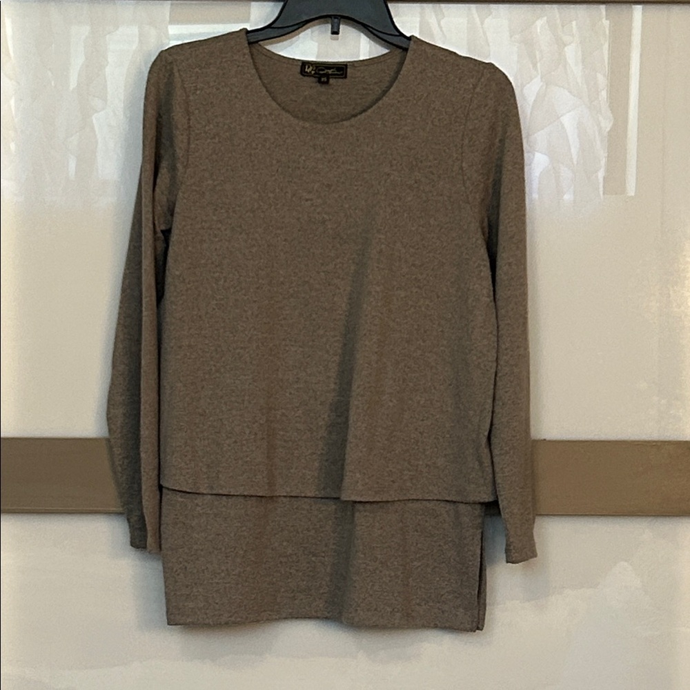 DG2 by Diane Gilman Long Sleeve Layered Top - Gray